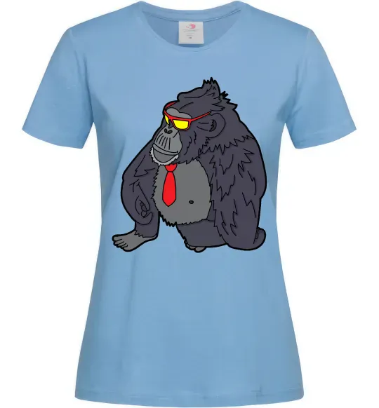 Женская футболка Горила в окулярах Голубой фото
