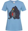 Женская футболка Горила в окулярах Голубой фото