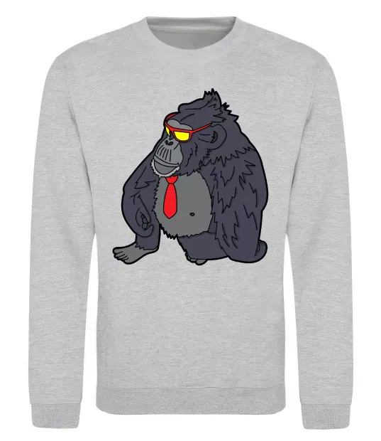 Свитшот Горила в окулярах Серый меланж фото