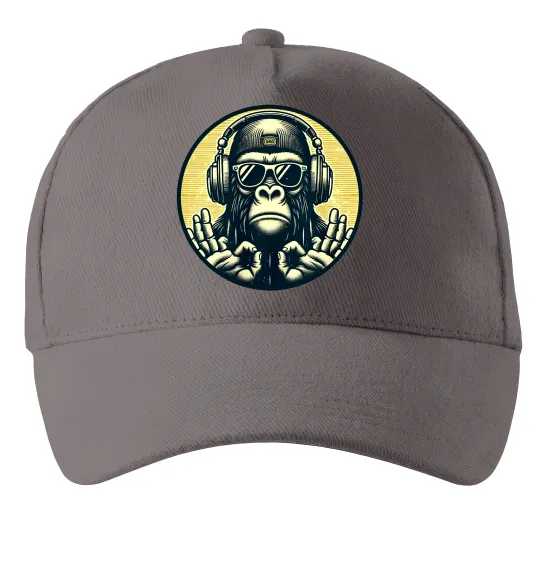 Кепка Мавпа в навушниках і окулярах Сірий фото
