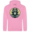 Чоловіча толстовка (худі) Мавпа в навушниках і окулярах Рожевий фото