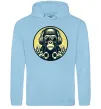 Чоловіча толстовка (худі) Мавпа в навушниках і окулярах Блакитний фото
