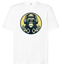 Футболка Оверсайз Мавпа в навушниках і окулярах