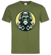 Мужская футболка Мавпа в навушниках і окулярах Оливковый фото