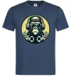 Мужская футболка Мавпа в навушниках і окулярах Темно-синий фото