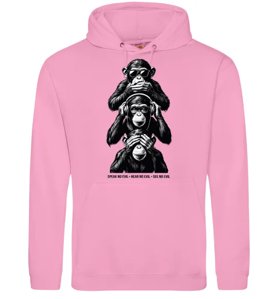 Женская толстовка (худи) Speak hear see no Розовый фото