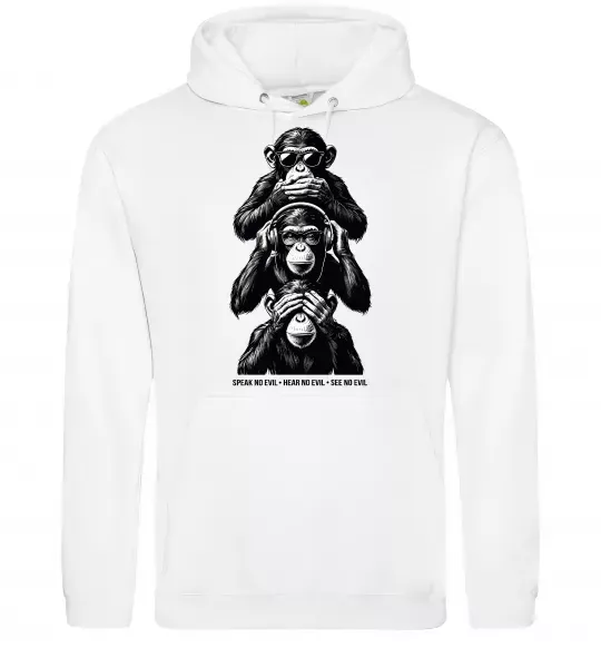 Женская толстовка (худи) Speak hear see no Белый фото