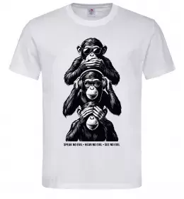 Мужская футболка Speak hear see no Белый фото