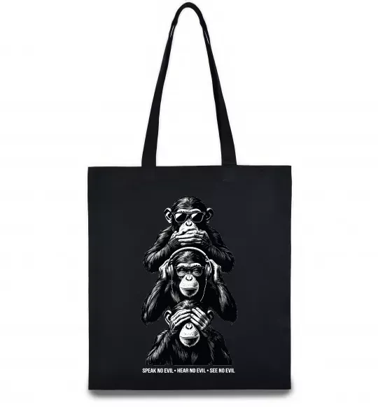 Эко-сумка Speak hear see no Черный фото
