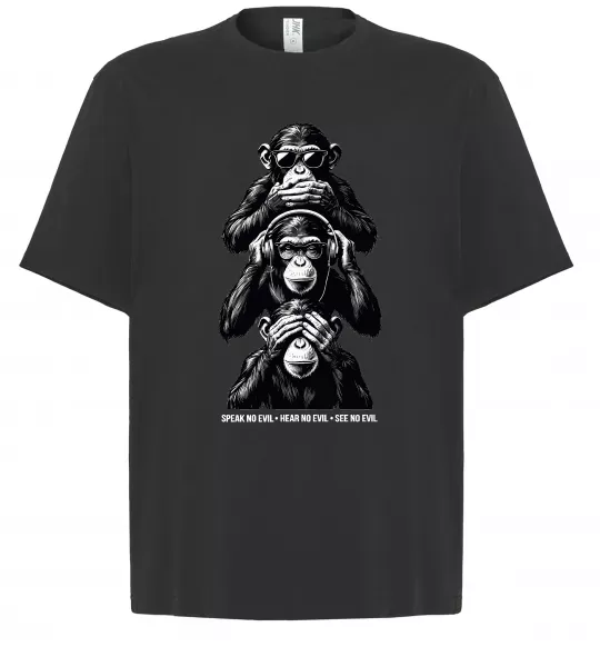 Футболка Оверсайз Speak hear see no Черный фото