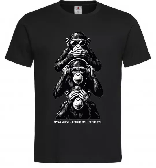 Мужская футболка Speak hear see no Черный фото