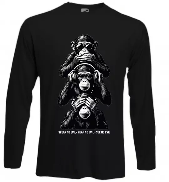 Лонгслив Speak hear see no Черный фото