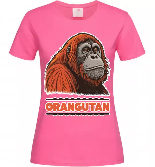 Жіноча футболка Orangutan Яскраво-рожевий фото