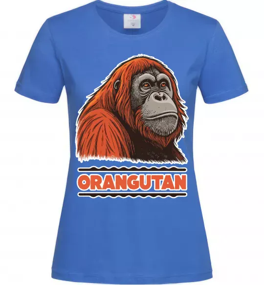 Жіноча футболка Orangutan Яскраво-синій фото