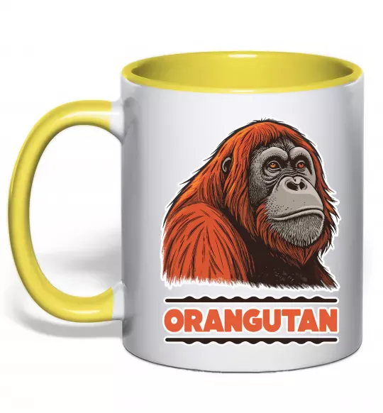 Чашка с цветной ручкой Orangutan Солнечно желтый фото