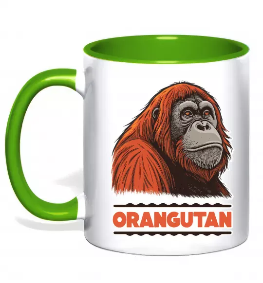Чашка с цветной ручкой Orangutan Зеленый фото