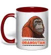 Чашка с цветной ручкой Orangutan Красный фото