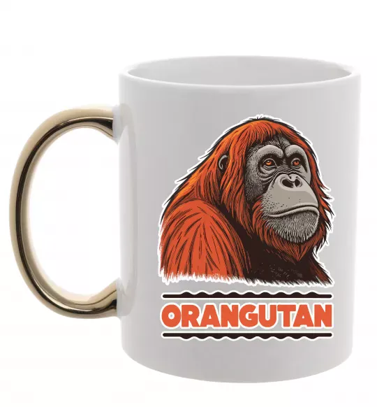 Чашка с цветной ручкой Orangutan Золото фото