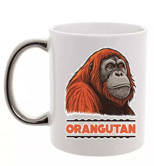 Чашка с цветной ручкой Orangutan Серебро фото