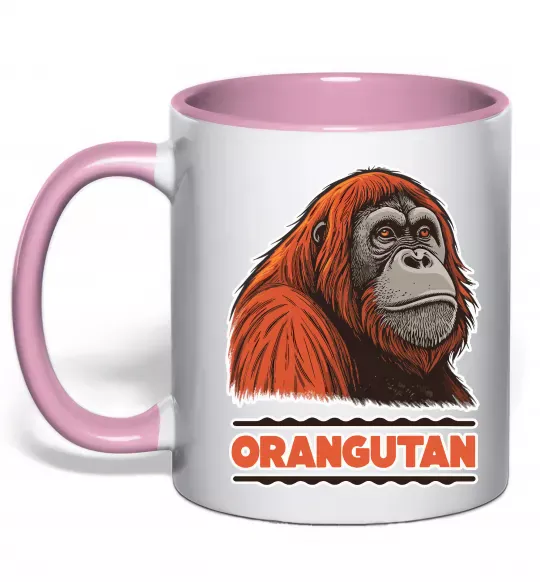 Чашка с цветной ручкой Orangutan Нежно розовый фото