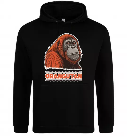 Чоловіча толстовка (худі) Orangutan Чорний фото