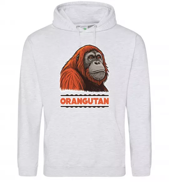 Чоловіча толстовка (худі) Orangutan Сірий меланж фото