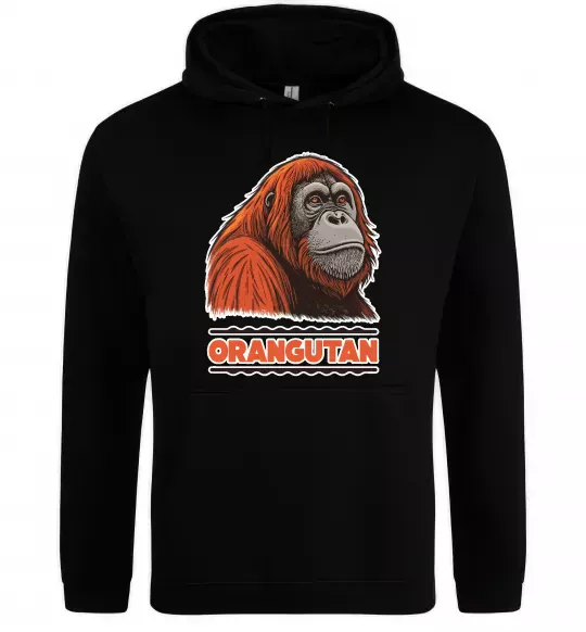 Женская толстовка (худи) Orangutan Черный фото