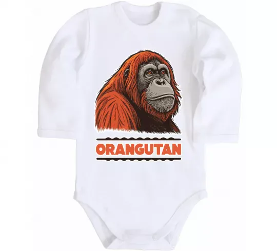 Дитячий бодік Orangutan Білий фото