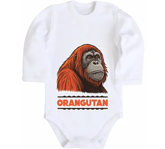 Детский боди Orangutan Белый фото