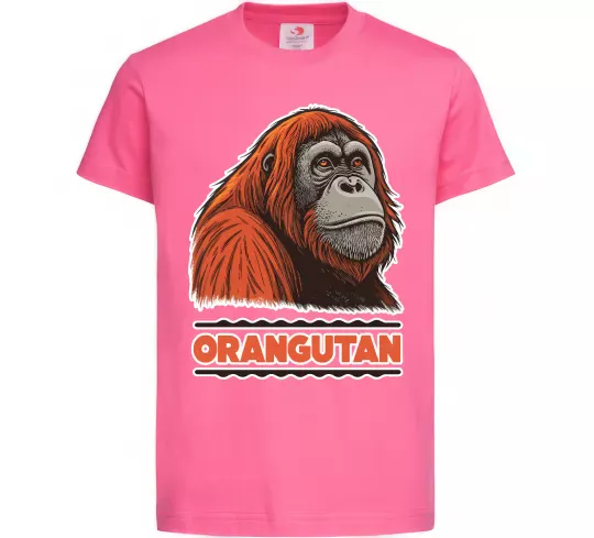 Дитяча футболка Orangutan Яскраво-рожевий фото
