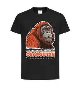 Детская футболка Orangutan Черный фото