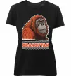 Женская премиум футболка Orangutan Черный фото