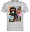 Мужская футболка Monkey poster Серый фото