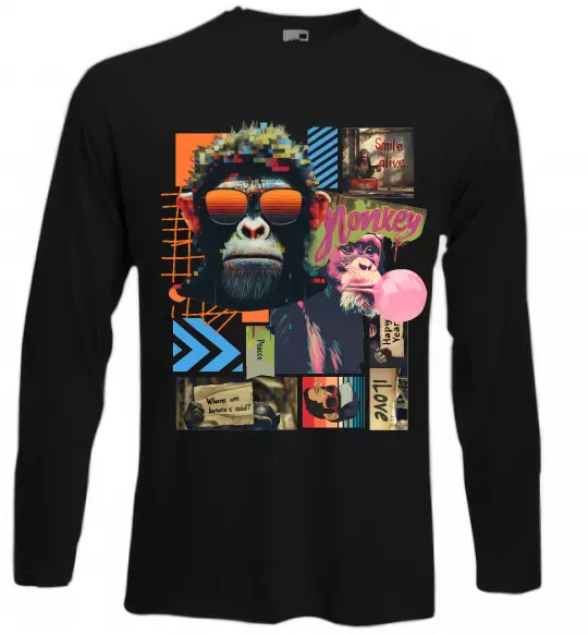 Лонгслив Monkey poster Черный фото