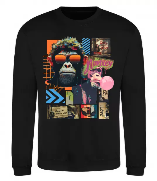 Світшот Monkey poster Чорний фото