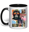 Чашка с цветной ручкой Monkey poster Черный фото