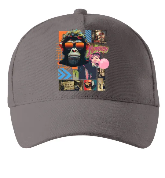 Кепка Monkey poster Серый фото