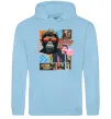 Женская толстовка (худи) Monkey poster Голубой фото