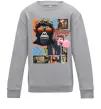 Детский Свитшот Monkey poster Серый меланж фото