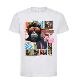 Детская футболка Monkey poster Белый фото