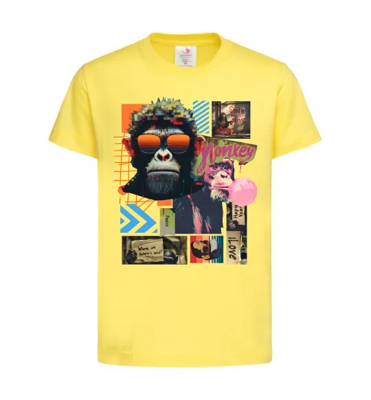 Детская футболка Monkey poster Лимонный фото