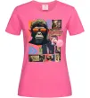 Женская футболка Monkey poster Ярко-розовый фото