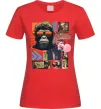 Женская футболка Monkey poster Красный фото