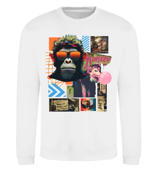 Свитшот Monkey poster Белый фото