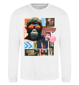Свитшот Monkey poster Белый фото