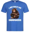 Мужская футболка I really like chimpanzees Ярко-синий фото
