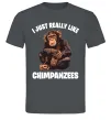 Мужская футболка I really like chimpanzees Графит фото