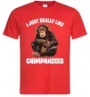 Мужская футболка I really like chimpanzees Красный фото