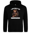 Женская толстовка (худи) I really like chimpanzees Черный Женская толстовка (худи) I really like chimpanzees Черный фото