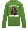 Детский Свитшот I really like chimpanzees Лаймовый фото